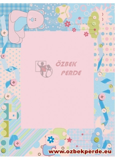 Düğme Baskılı Bebek Halısı